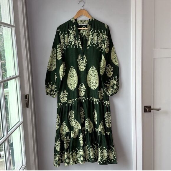 ZARA Maxi Print Dress Kaftan Cover Up Boho Tropical - Picture 4 of 13